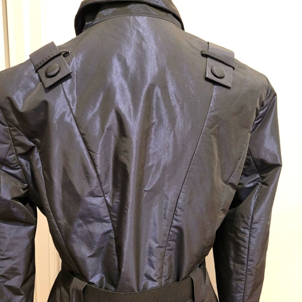 Pink Tartan Iridescent Rain Trench Coat - Size 6 - Picture 6 of 9